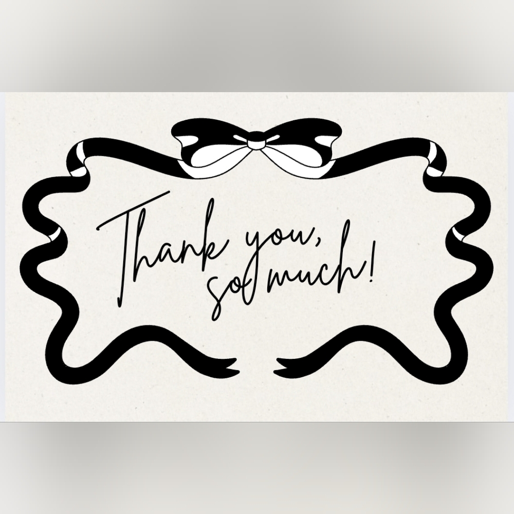 50 Count 4x6 Bowtie Thank You Notes Labels/Thank You Stickers